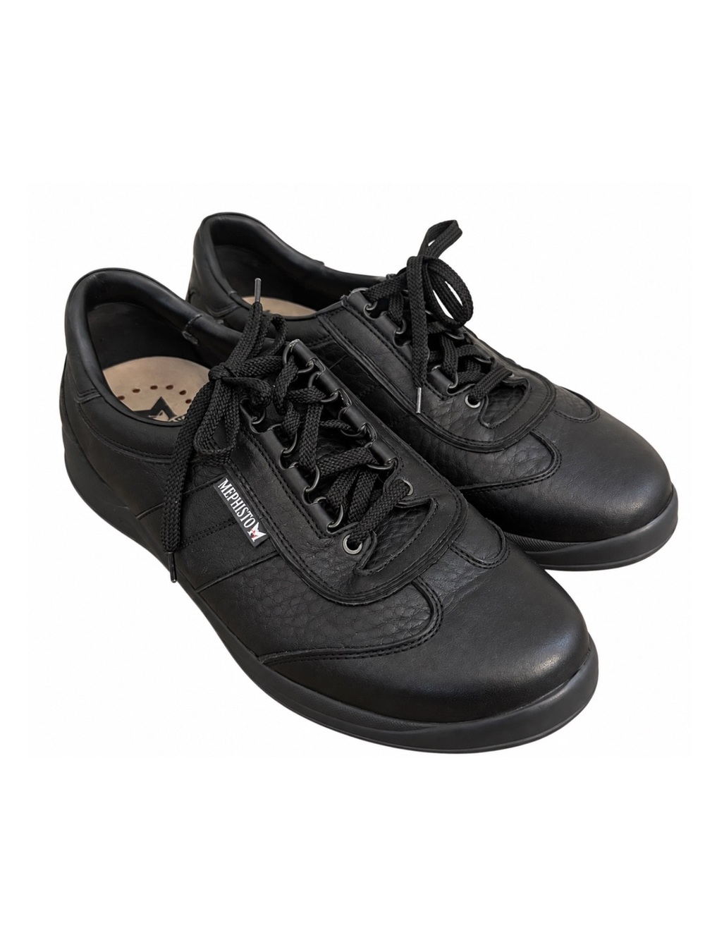 Mephisto Men's Black Leather Runoff Air-Jet System Athletic Sneakers size 9